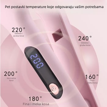 Široka električna pegla za ravnanje i kovrčanje kose, dvostruka upotreba s negativnim ionima za njegu kose
