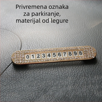 Metalna privremena tablica za parkiranje s dijamantnom ugradu - dodatak za unutrašnjost automobila