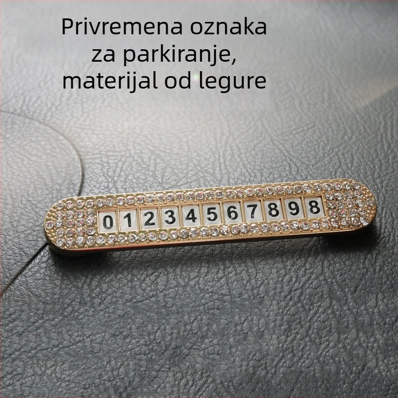 Metalna privremena tablica za parkiranje s dijamantnom ugradu - dodatak za unutrašnjost automobila