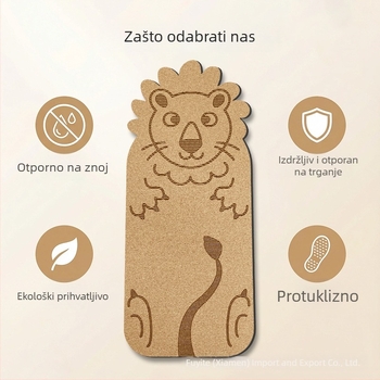 Dječji prostir za jogu od pluta i kaučuka, protuklizni, apsorpcija udara i tih, s crtanim motivom