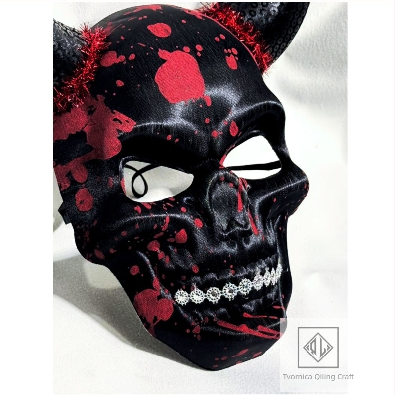 Maska za Halloween s 3D PU lubanjom i krvavim detaljima za uloge