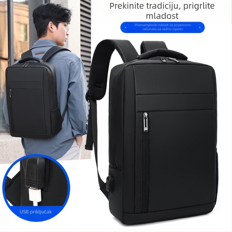 Unisex ruksak za 13-inčni prijenosnik, vodootporan Oxford materijal, višenamjenski poslovno-školski ruksak s USB pretincem