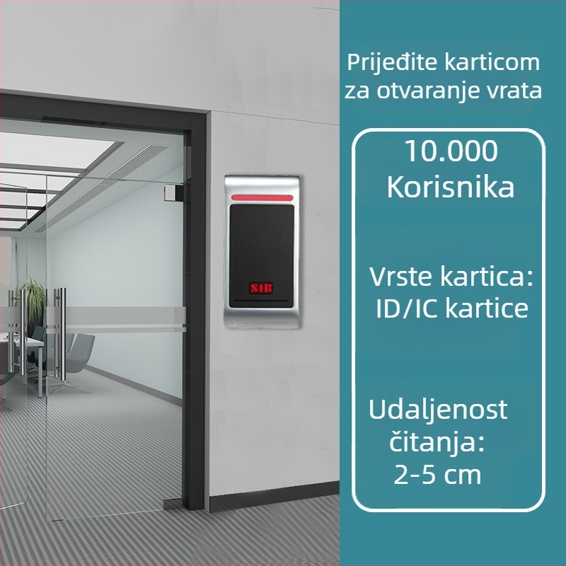 Metalni vodootporni sustav za pristup s čitačem kartica i staklenim panelom, otporan na smrzavanje