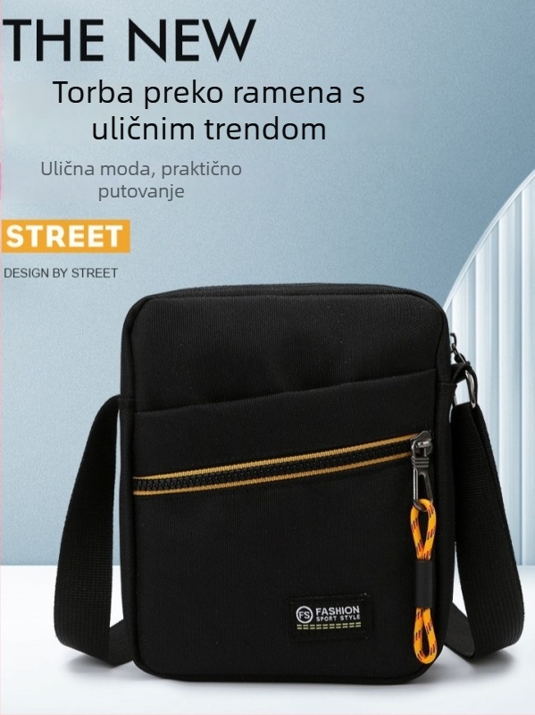 Muška crossbody torba za posao i putovanja, velika kapaciteta, više pretinaca, urbanog jednostavnog stila, najlon, pogodna za 8-inčni laptop