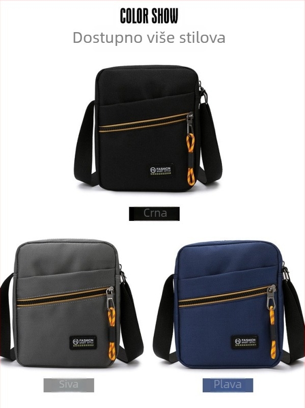 Muška crossbody torba za posao i putovanja, velika kapaciteta, više pretinaca, urbanog jednostavnog stila, najlon, pogodna za 8-inčni laptop