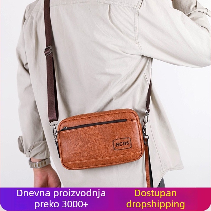 Mujska torbica preko ramena velikog kapaciteta, casual stil, vodootporna i otporna na habanje, crossbody s logom, poslovno casual