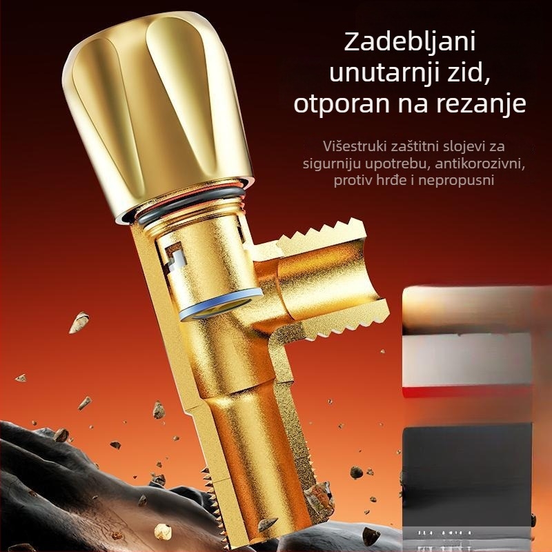 Kutni ventil za toplu i hladnu vodu, kućna upotreba