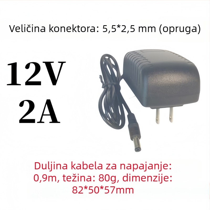 DC 12V napajanje za LED rasvjetu i električne alate, s kabelom, 2A/4A, transformator za brusilicu/bušilicu, priključak 5.5x2.5 mm