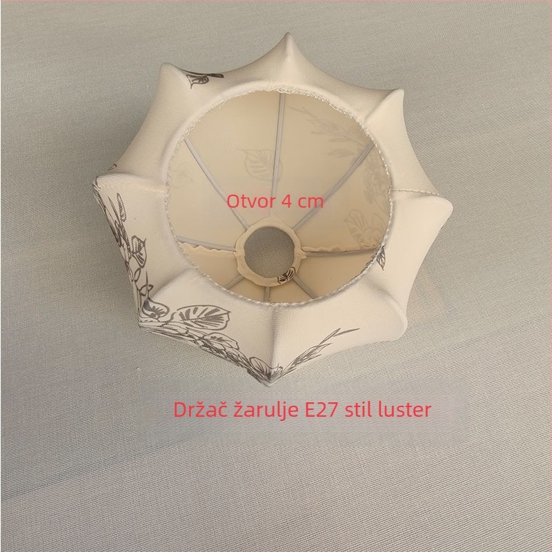 Tekstilni abažur u obliku tikve-gljive, vintage francuski stil, za zidnu ili viseću lampu, stolnu ili podnu lampu, bijela