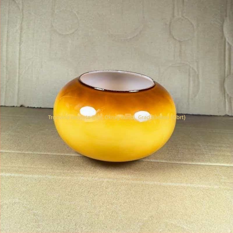 Sjajan stakleni abažur i kućište lampe, univerzalna viseća svjetiljka u narančasto-žuto kremastom stilu, vintage zamjenski abažur za E27