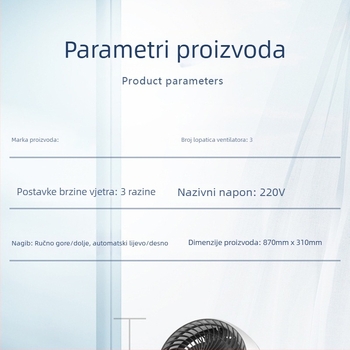 Ventilator za cirkulaciju zraka, 2-u-1 stolni i podni oscilirajući konvekcijski ventilator