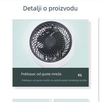 Ventilator za cirkulaciju zraka, 2-u-1 stolni i podni oscilirajući konvekcijski ventilator