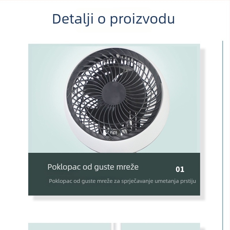Ventilator za cirkulaciju zraka, 2-u-1 stolni i podni oscilirajući konvekcijski ventilator