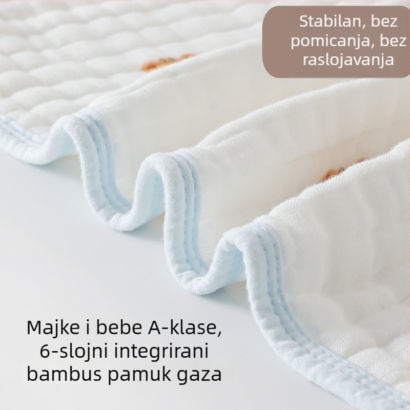 Beanyue 6-slojna integrirana bambus-pamuk dječja krpa, duga gazasta krpa za lice i kupanje, mekana