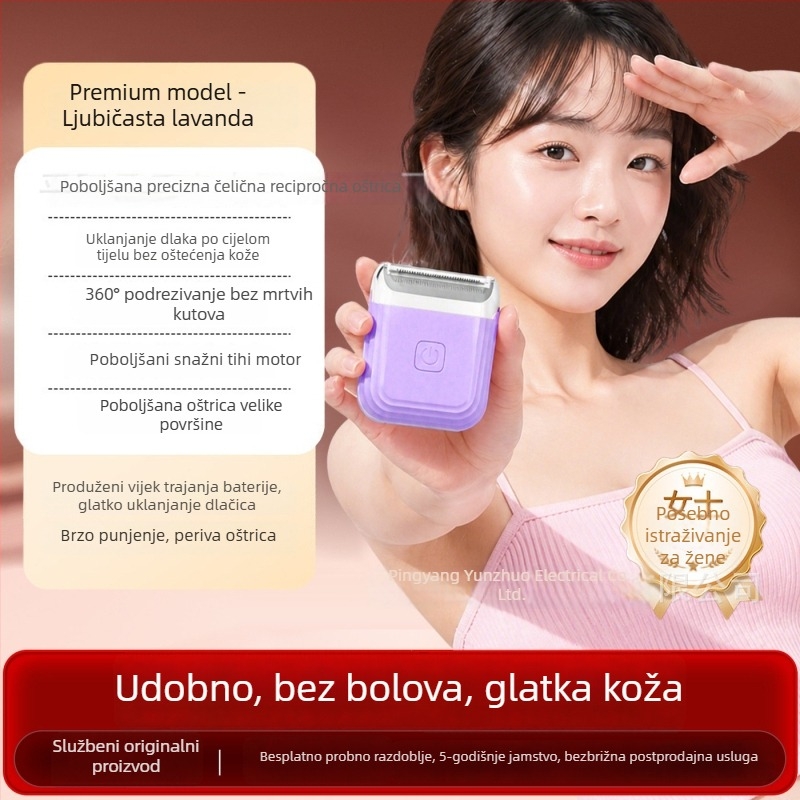 Ženski električni uređaj za uklanjanje dlačica, prijenosni bezbolni uređaj za uklanjanje dlačica za intimne zone, kućna upotreba