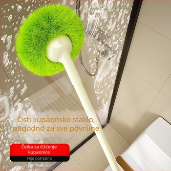 Četka za čišćenje kupaonice s dugom drškom i mekanim vlaknima, sigurna za glazuru, za kadu i WC, doseže teško dostupne kutove.