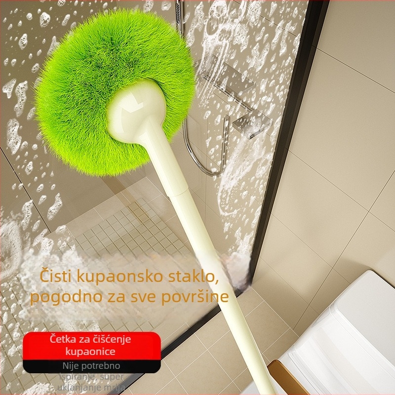 Četka za čišćenje kupaonice s dugom drškom i mekanim vlaknima, sigurna za glazuru, za kadu i WC, doseže teško dostupne kutove.