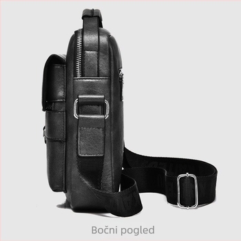 Muška torbica preko ramena od PU kože, crossbody, poslovno‑opušten stil, vertikalni dizajn