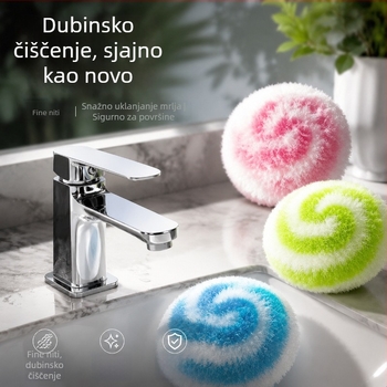 Kućna magična četka za čišćenje i lopta za čišćenje za kupaonicu — zidne pločice, uklanjanje kamenca s umivaonika, kade i slavina