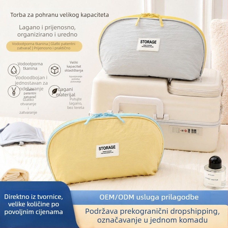 Torba za organizaciju donjeg rublja i čarapa za putovanja, velika kapaciteta, prijenosna, vodootporna, s pretincima za donje rublje, čarape i toaletne potrepštine