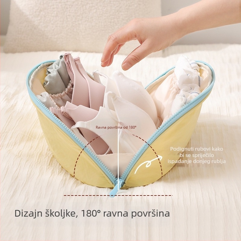 Torba za organizaciju donjeg rublja i čarapa za putovanja, velika kapaciteta, prijenosna, vodootporna, s pretincima za donje rublje, čarape i toaletne potrepštine