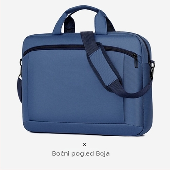 Torba za laptop s zaštitom od udara, poslovni stil, naramenica, vodootporna i otporna na trošenje, višeslojni pretinci za 15-inčni laptop, Oxford platno