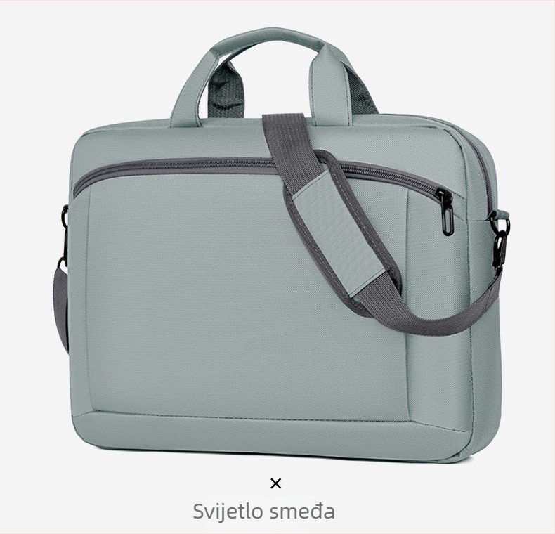 Torba za laptop s zaštitom od udara, poslovni stil, naramenica, vodootporna i otporna na trošenje, višeslojni pretinci za 15-inčni laptop, Oxford platno