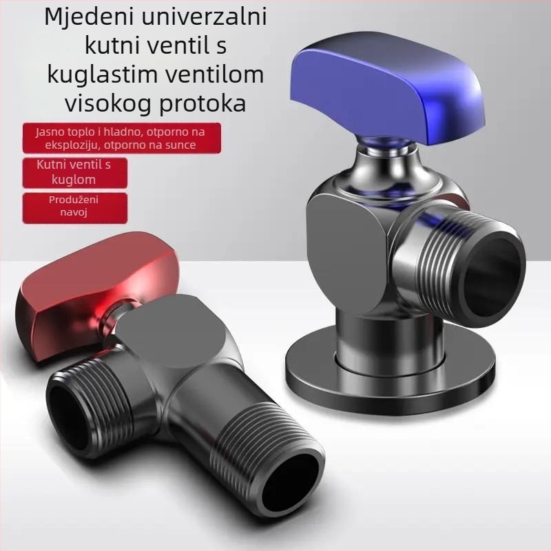 Visokotlačni kutni ventil s potpuno otvorenim kugličnim jezgrom za bojler, slavina topli/hladni vodu za kućnu uporabu
