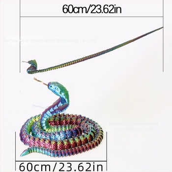 3D ispisana zmijska figura s zupčanim jajetom i potpuno pokretnim zglobovima — modern ukras za stol