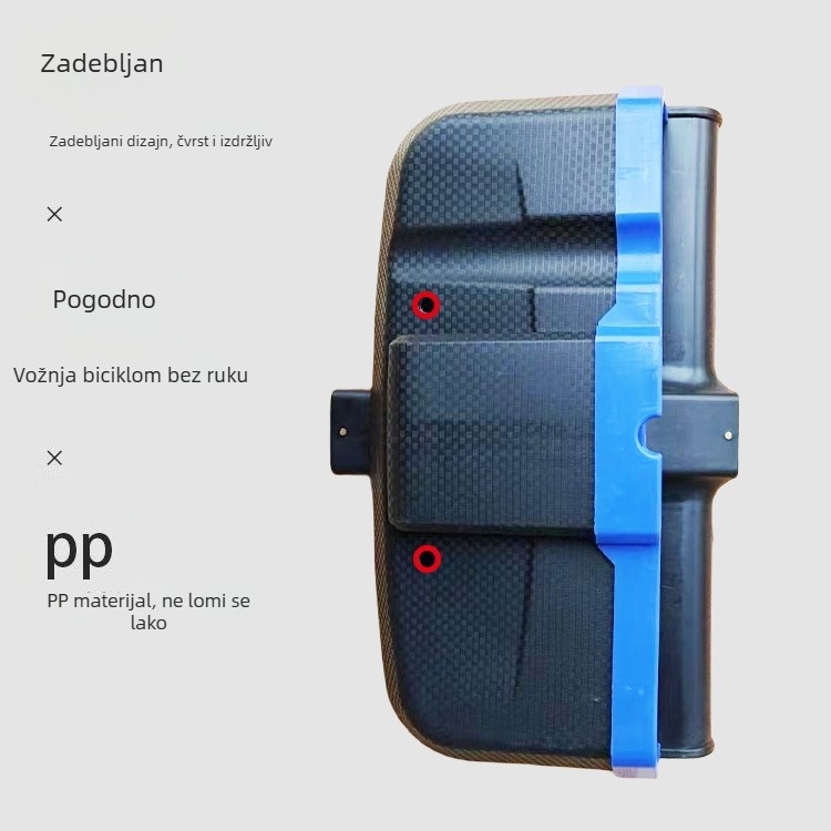 Kutija za pohranu prednjeg okvira za električni tricikl, 4 L, vodootporna i otporna na tlak, plastična.