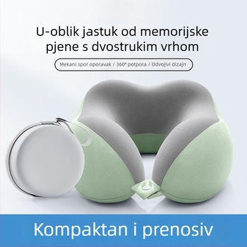 Jastuk za putovanja od memorijske pjene, U-oblik, prenosivi jastuk za spavanje u zrakoplovu, sklopivi