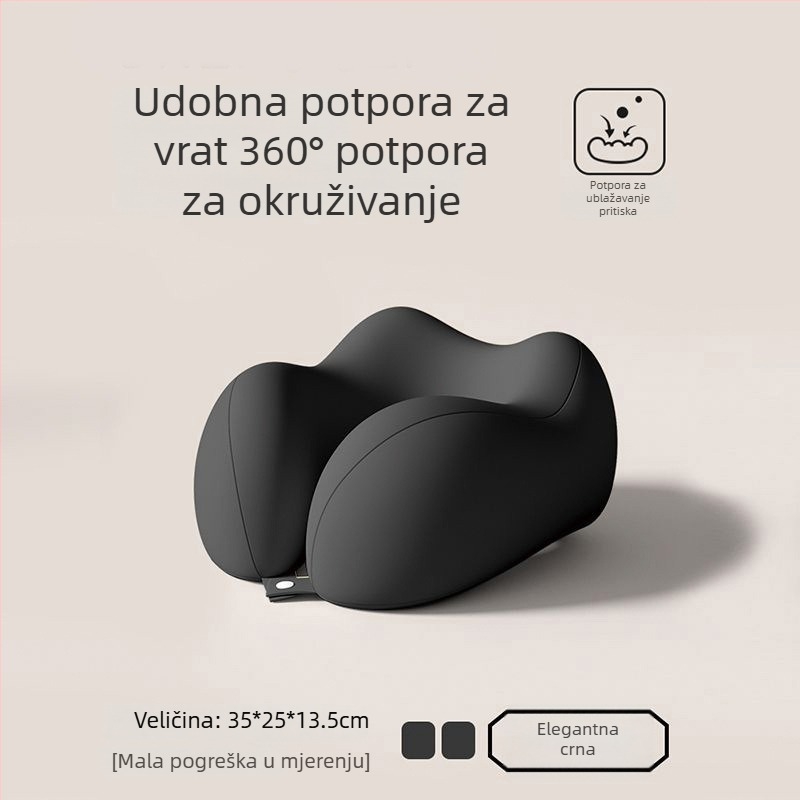 Jastuk za putovanja od memorijske pjene, U-oblik, prenosivi jastuk za spavanje u zrakoplovu, sklopivi