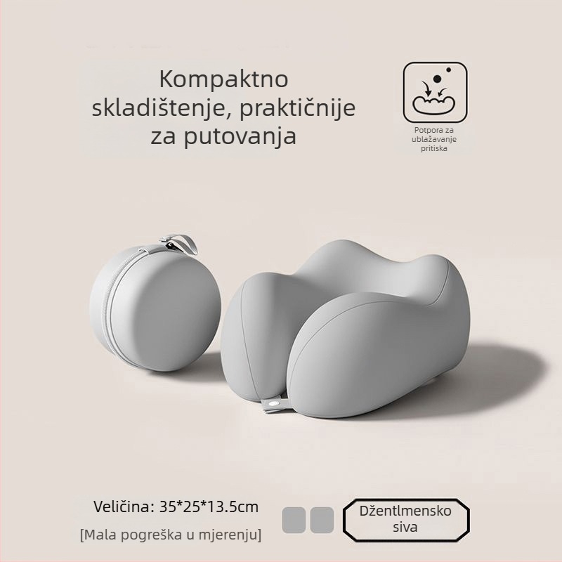 Jastuk za putovanja od memorijske pjene, U-oblik, prenosivi jastuk za spavanje u zrakoplovu, sklopivi