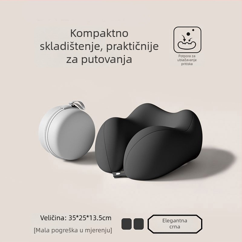 Jastuk za putovanja od memorijske pjene, U-oblik, prenosivi jastuk za spavanje u zrakoplovu, sklopivi