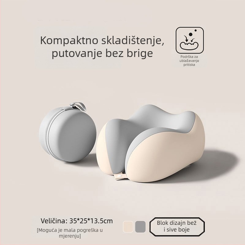 Jastuk za putovanja od memorijske pjene, U-oblik, prenosivi jastuk za spavanje u zrakoplovu, sklopivi