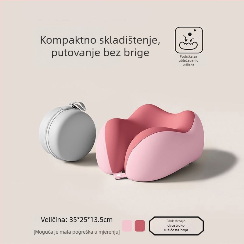 Jastuk za putovanja od memorijske pjene, U-oblik, prenosivi jastuk za spavanje u zrakoplovu, sklopivi