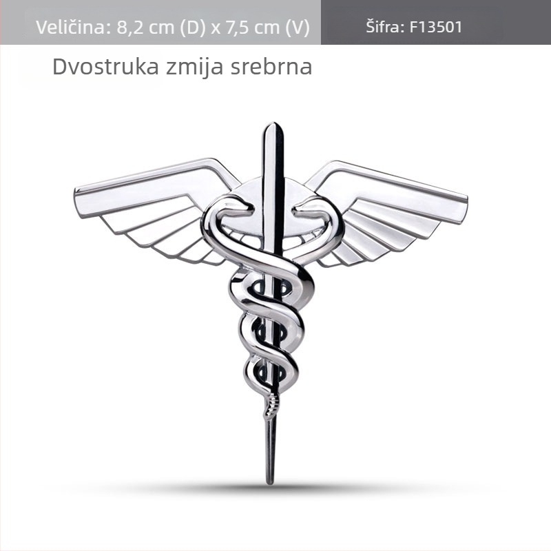 Life Star dvostruka zmija metalna naljepnica za auto – oznaka hitne službe, bočni i stražnji dekor