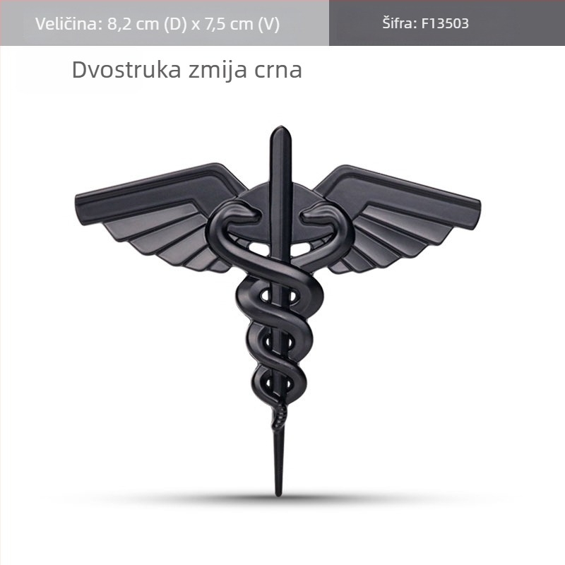 Life Star dvostruka zmija metalna naljepnica za auto – oznaka hitne službe, bočni i stražnji dekor