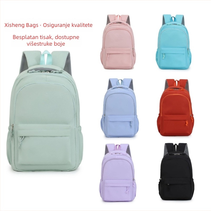 Jednobojni najlonski ruksak za srednjoškolce, unisex, ležerni školski i putni ruksak