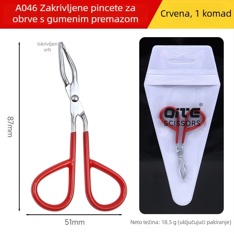 Višenamenske pincete za obrve i pinceta za uklanjanje dlačica, s kljunastim oblikom, protuklizna, nehrđajući čelik 410