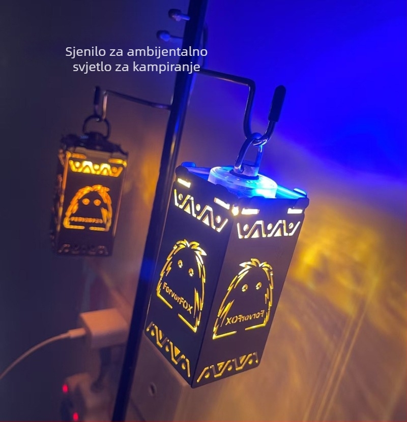 Zamjenski abažur od nehrđajućeg čelika za vanjsku lampu za kampiranje s 38 LED-ica, ambijentalno svjetlo