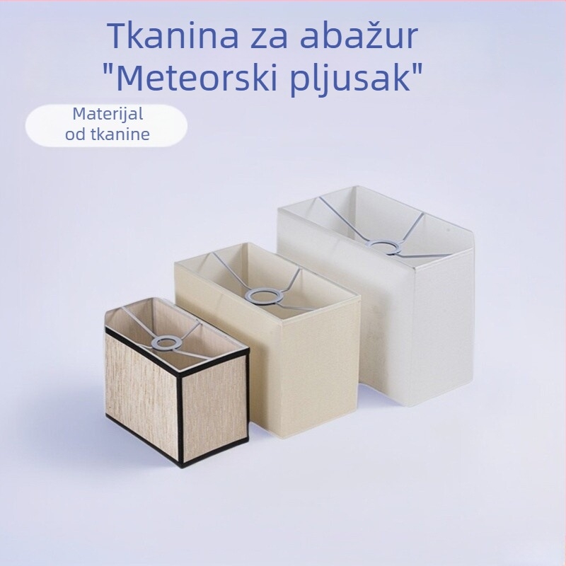 Pravokutni platneni abažur od lanu za hotelsku sobu – pogodna za stolne, zidne i podne lampe