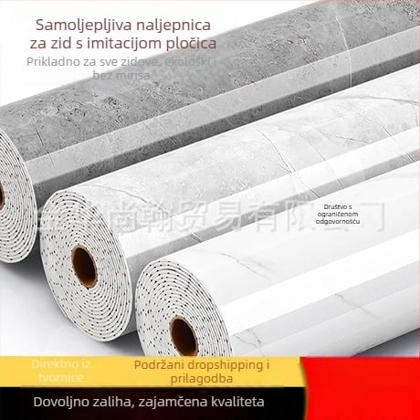 Vodootporne samoljepljive zidne naljepnice s imitacijom mramora i pločica, zidni paneli za dnevni boravak