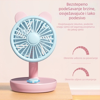 USB napajani stolni mini ventilator – prijenosan za putovanja, ured i studentski dom