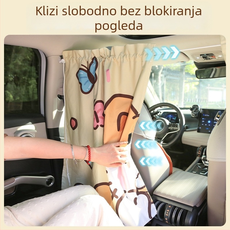 Zavjesa za razdvajanje prednjih i stražnjih sjedala automobila, zaštita od sunca i privatnost za bebu