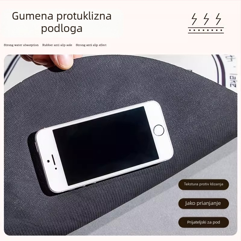 PVC prostirka za kupaonicu s upijanjem vode, brzo sušenje, protuklizna, pravokutni tepih za vrata/WC s geometrijskim uzorkom