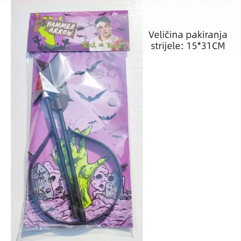 Halloween diadema s lažnim kuhinjskim nožem, pilom i sjekirom za makeup zombija