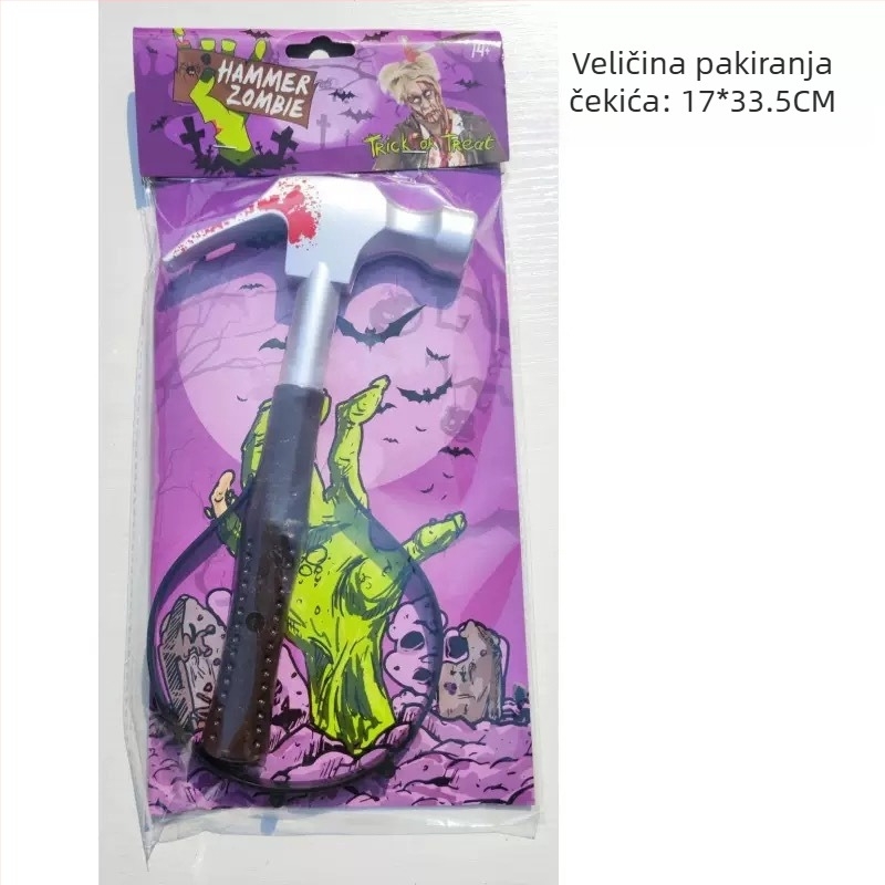 Halloween diadema s lažnim kuhinjskim nožem, pilom i sjekirom za makeup zombija