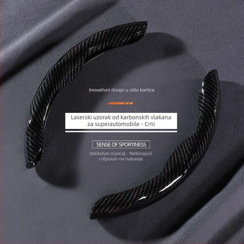Univerzalna navlaka za volan s uzorkom karbonskih vlakana, za sve sezone, promjer 38 cm