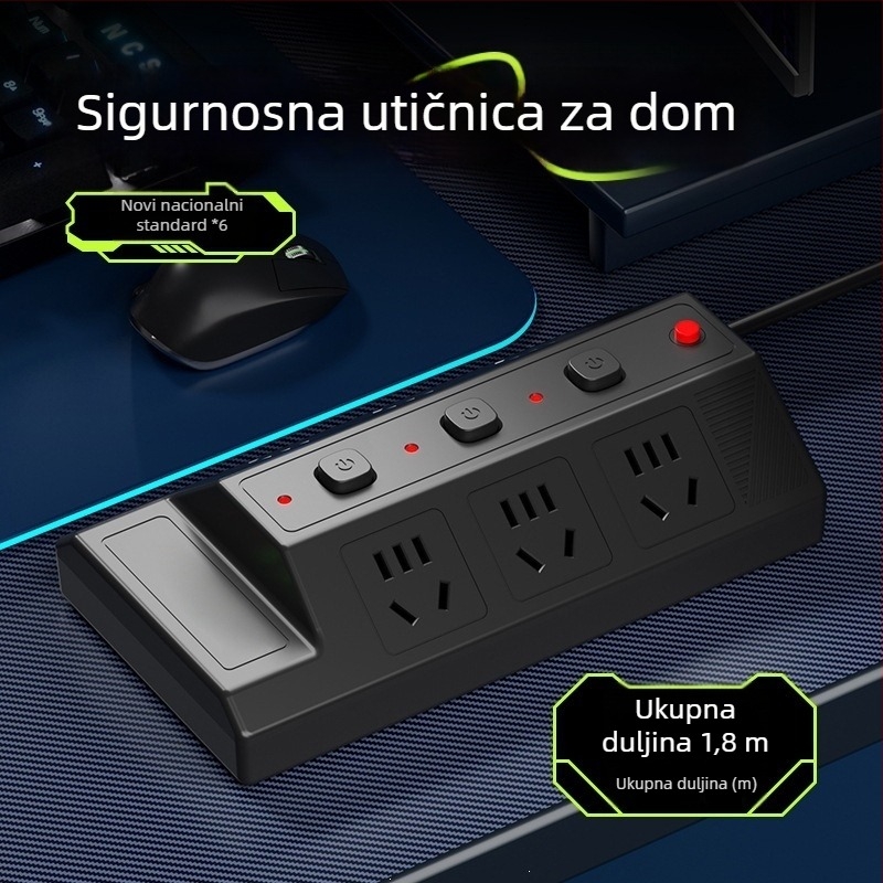 Višestruka USB utičnica s 4 USB portova i 2 Type-C porta, stolni produžni kabel za dom i ured